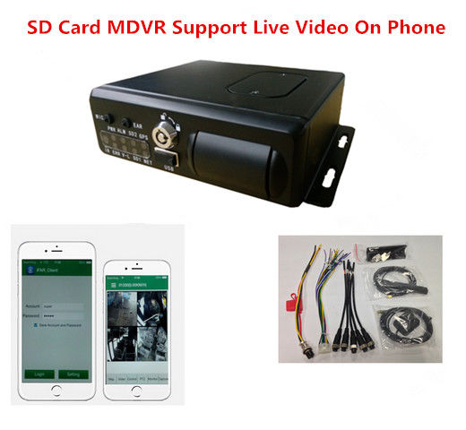 Four Channels H.264 SD Card Mobile DVR With 4G Wifi G - Sensor GPS