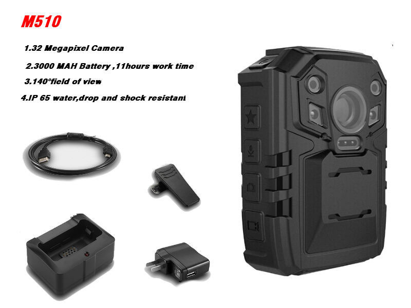 Law Enforcement Body Worn Video Camera IP65 , One Touch Recording 4G WIFI GPS Optional